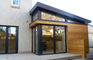Modern timber clad extension