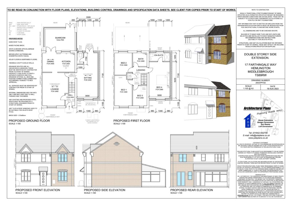 Architectural drawings plans planning permission